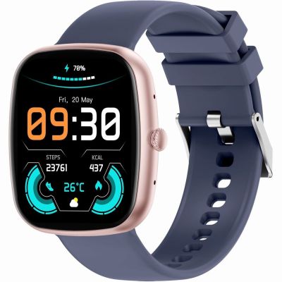 4. GRAVITY GT18-3 Damen-Smartwatch, pinkes Silikonarmband + marineblaues Armband