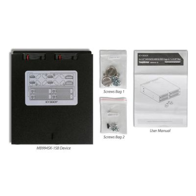 5. IcyDock Montageplatte 4x6,3cm SATAI-III/SAS auf 1x5,25" HDD/SSD