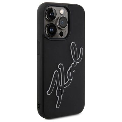 4. Karl Lagerfeld 3D Rubber Signature Case für iPhone 15 Pro - Schwarz