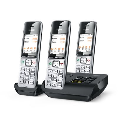 7. Gigaset 500A Comfort Trio Schnurlostelefon - Anrufbeantworter - ECO DECT\GAP\CAT-iq - Silber + 2 zusätzliche Mobilteile