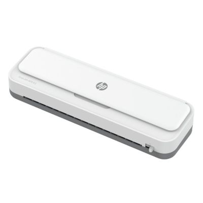 14. HP ONELAM 400 A3 Laminiergerät, Kalt-/Heißlaminierung, integrierter Trimmer, Eckenrunder, Geschwindigkeit 40 cm/min + 15 Laminierfolien: 3 x A4, 4 x A5, 4 x A6, 4 x B-Card, weiß