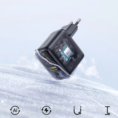 9. Baseus EnerFill FE22 70W Wandladegerät 2 x USB-C + USB-A - Schwarz