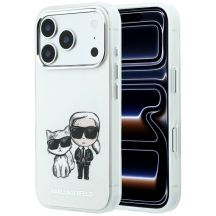 Karl Lagerfeld Smooth Karl & Choupette Bodies Sketch MagSafe Hülle für iPhone 18 Pro Max / 17 Pro Max Beige