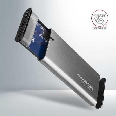 4. AXAGON EEM2-SG2 RAW BOX Externes Gehäuse für M.2-SSD, USB-C 3.2 Gen 2 – silber