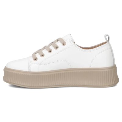 4. Leder-Plateau-Sneaker, weiß, Filippo DP6122