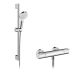 3. Hansgrohe Crometta Brusersystem mit 65 cm Vario Brusesat und Ecostat 1001 CL Thermostatarmatur für Frembygning