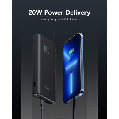 5. VEGER T100 Powerbank Lithium-Ionen (Li-Ion) 20000 mAh Schwarz