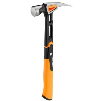 2. Fiskars 1020214 Zimmermannshammer Schwarz, Metallic, Orange