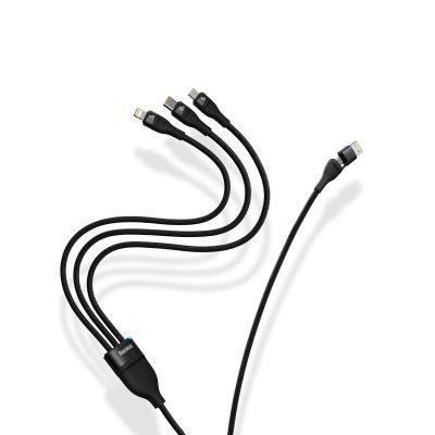 7. Baseus Flash Series II Kabel USB Type C / USB Type A - USB Type C / Lightning / Micro USB 100 W 1,2 m blau (CASS030103)