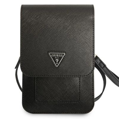2. Guess Handtasche GUWBSATMBK schwarz / schwarzes Saffiano-Dreieck