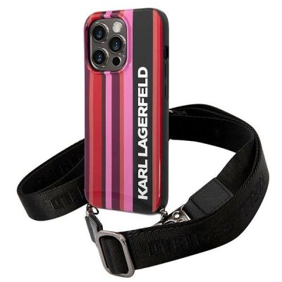 Karl Lagerfeld KLHCP14XSTSTP iPhone 14 Pro Max 6,7 "Hardcase Pink / Pink Color Stripes Strap