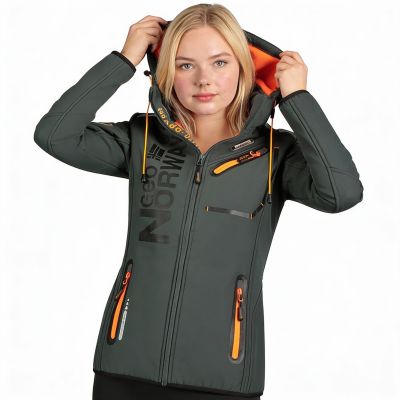 8. Geographical Norway Reine Ass A EO DB 007 W Softshelljacke WU8184F/GNO-Dunkelgrau/Orange