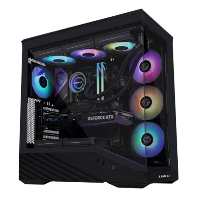 6. Lian Li Vector V100 PC-Gehäuse, Midi-Tower, ATX, RGB, gehärtetes Glas