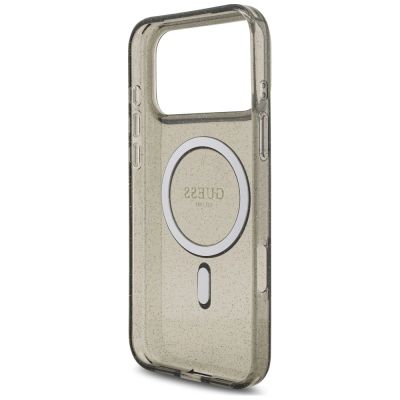 7. Guess IML Glitter Pearl Strap MagSafe Hülle für iPhone 18 Pro / 17 Pro – schwarz