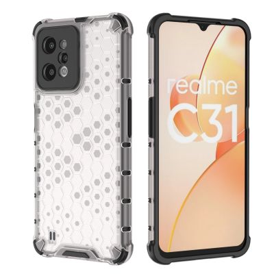 17. Gepanzerte Wabenhülle mit Gelrahmen Realme C31 transparent