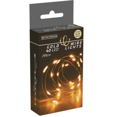 2. Batteriebetriebene Lichterkette mit 40 LEDs, superwarmweiß