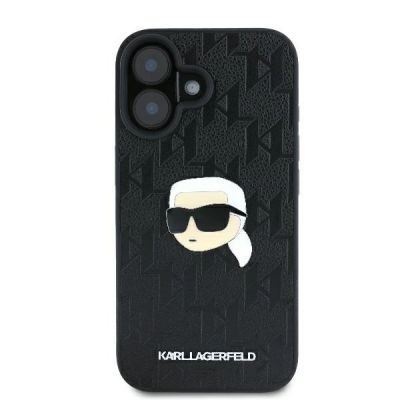 3. Karl Lagerfeld Monogram Karl Head Pin Hülle für iPhone 16 – Schwarz