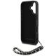 6. Karl Lagerfeld Saffiano-Kristalle mit Kette iPhone 16-Hülle - Schwarz
