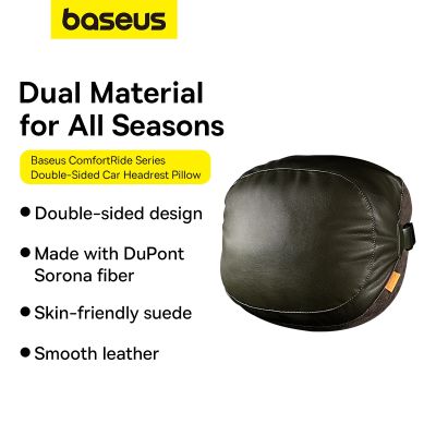 16. Baseus ComfortRide Series Auto-Kopfstützenkissen mit 2 Materialien – dunkelgrün