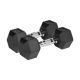 Gummierte Gusseisen-Hanteln HEX 2x6 kg REBEL ACTIVE