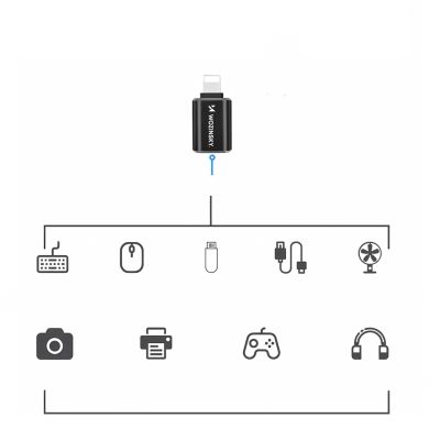 8. Wozinsky WALA-01 Lightning auf USB-A OTG Adapter - Schwarz