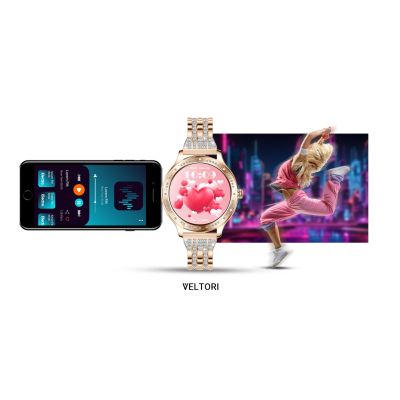 27. VELTORI VT350-1 Damen-Smartwatch mit roségoldenem Armband