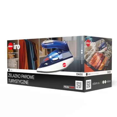 14. ELDOM DA50 900W Reisebügeleisen, blau, zum Trockenbügeln, mit Dampf 15 g/min, Dampf Boost 70 g/min