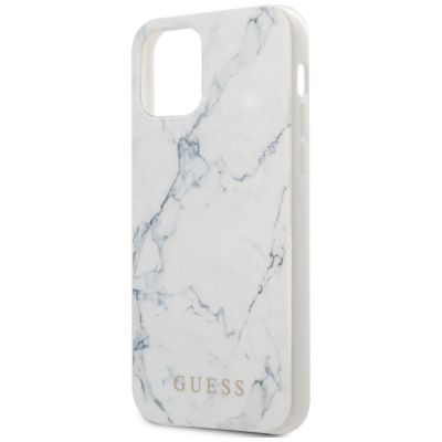 3. Guess Marble Case für iPhone 12 mini 5,4" - Weiß