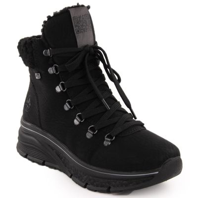 33. Wasserdichte, gefütterte Damen-Trekkingschuhe in Schwarz Rieker 48034-00