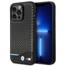 BMW Leder-Carbon-Hülle für iPhone 14 Pro Max – Schwarz