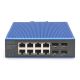 3. Industrieller Gigabit-Ethernet-PoE-Switch mit 8+4 Ports, 8x GE RJ45- und 2 SFP+-Ports, PoE