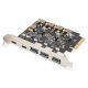 Digitus PCIe-Karte mit 2 x USB-C und 3 x USB-A