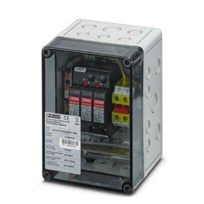 Überspannungsableiterbox für 1 MPPT / Phoenix-Contact / 1000DC / 1MPP-SPD-S / Box 1 MPPT / 1182566 / Überspannungsableiter Typ T1/T2 in einem dichten (IP65) Gehäuse mit Anschlussbuchsen (Verschraubungen)