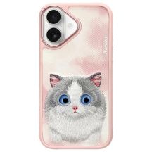 Nimmy Big Eyed Pet 2.0 Katzenhülle für iPhone 16, Rosa