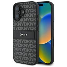 DKNY Texture Pattern Tonal Stripe Hülle für iPhone 16 – Schwarz