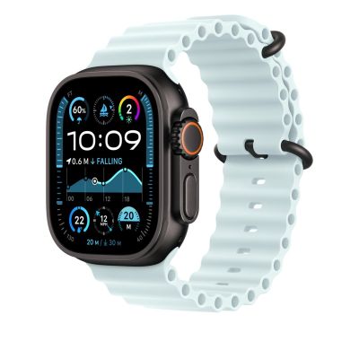 2. Apple Watch 49 mm Armbandverlängerung in Eisblau – Schwarzes Titan-Finish