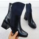 2. Damen-Lack-Stiefeletten mit Blockabsatz, blau M.Daszyński SA269-1