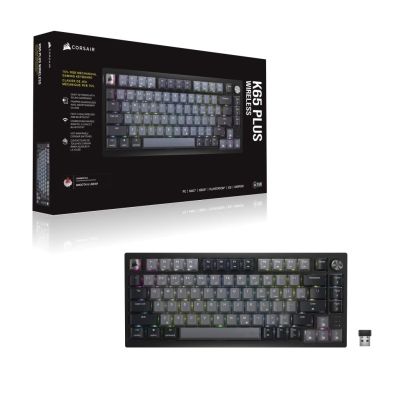 5. Corsair K65 PLUS WIRELESS 75% RGB Gaming-Tastatur RF Wireless + USB QWERTY Englisch Schwarz