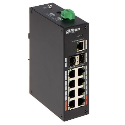 4. Dahua Technology PFS3211-8GT-120-V2 Switch, PoE, Network Giant, Tisch-/Wandmontage, Schwarz
