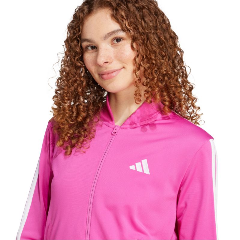 7. Damen adidas Essentials 3-Streifen Trainingsanzug Rosa JD5436