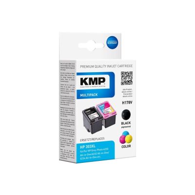 2. KMP 1763.4005 Tintenpatrone, 2 Stück, Ersatzpatronen in Schwarz, Cyan, Magenta und Gelb