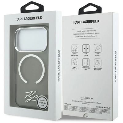 8. Karl Lagerfeld IML KL Script Logo MagSafe Hülle für iPhone 17 Pro Max - Schwarz
