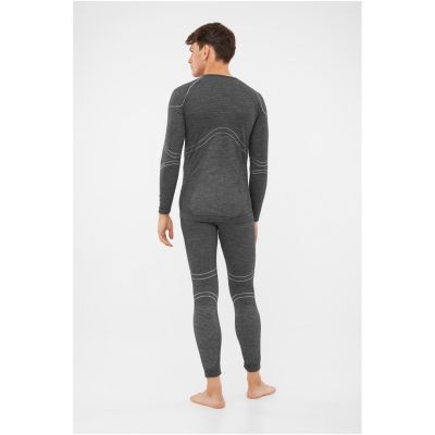 VIKING Lan Pro Langarm-Merino-Unterwäsche für Herren, Grau, XXL