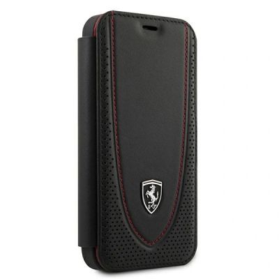 3. Ferrari FEOGOFLBKP12SBK iPhone 12 mini 5.4" schwarz/schwarzes Buch Off Track Perforated