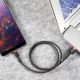 12. Baseus Cafule Cable strapazierfähiges Nylonkabel USB / USB-C QC3.0 2A 3M schwarz-rot (CATKLF-U91)