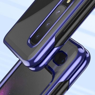 8. Plating Case hard case Electroplating frame Handyhülle Schutzhülle für Samsung Galaxy Fold blau