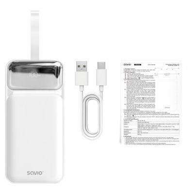 5. Powerbank SAVIO BA-15 50000 mAh, weiß