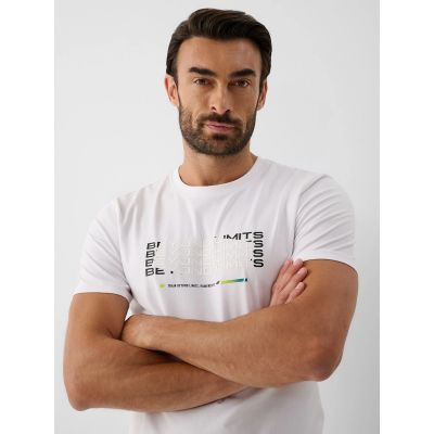 3. Slim-Fit Herren-T-Shirt mit Aufdruck 4F 4FRAW26TTSHM4666-10S