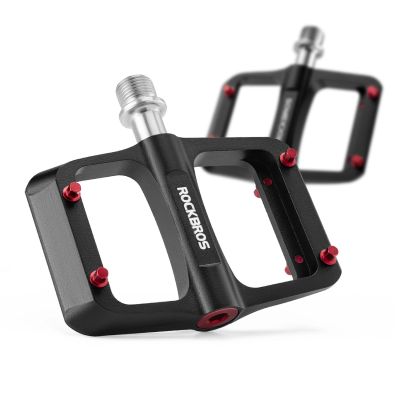 4. Rockbros BP2603 Plattform-Fahrradpedale mit Titanachse und Magnesiumlegierungslagern – Schwarz