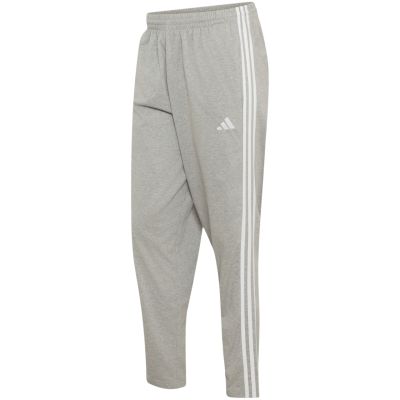 2. adidas Essentials Herrenhose mit 3 Streifen, Single-Jersey-Schnitt, schmal zulaufendem Bein und offenem Saum, Grau, KY4215